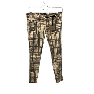 Franky B NWT Gray White Skinny Jeans Stretch Size 26 Leggings Jeggings Casual